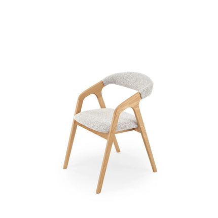 Scaun BUENO, gri deschis/stejar, stofa/lemn, 52x62x72 cm