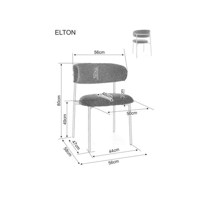 Scaun ELTON D, bej/nuc, stofă/metal, 56x46x80 cm