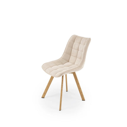 Scaun K332, bej/stejar, stofa/metal, 46x61x84 cm