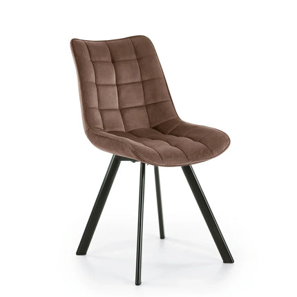 Scaun K332, maro/negru, stofa catifelata/metal, 46x61x84 cm
