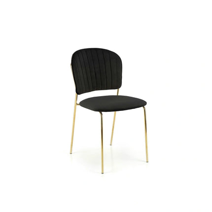 Scaun K499, negru/auriu, stofa catifelata/metal, 47x56x85 cm