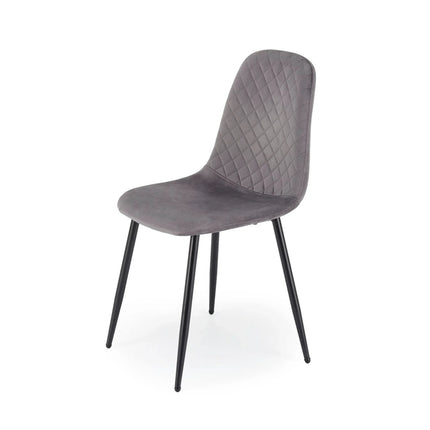 Scaun K608, gri, stofa catifelata/metal, 45x52x88 cm