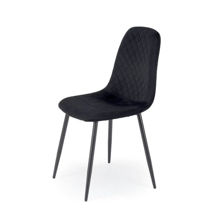 Scaun K608, negru, stofa catifelata/metal, 45x52x88 cm
