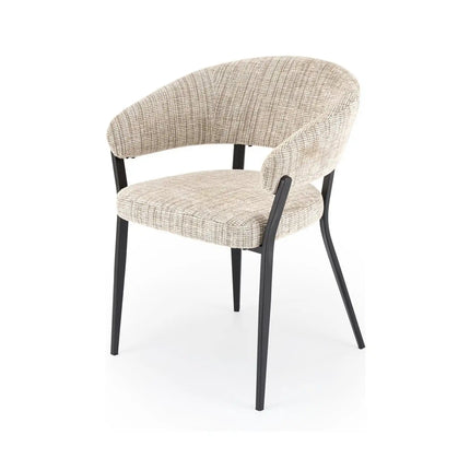 Scaun K609, bej/negru, stofa clasica/metal, 53x56x77 cm