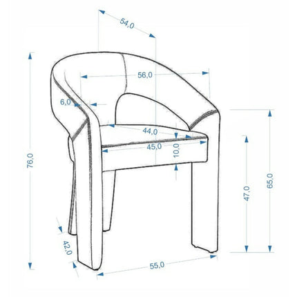 Scaun K612, stofa buclata bej, 56x54x76 cm