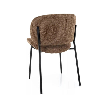 Scaun KISO, cappuccino/negru, stofă/metal, 59x46x81 cm