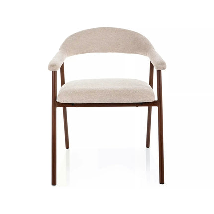 Scaun LAGOS D, bej/nuc, stofă/metal, 57x47x76 cm