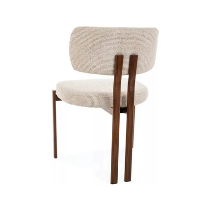 Scaun MISAKI D, bej deschis/nuc, stofă/metal, 57x48x81 cm