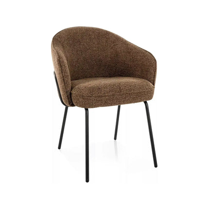 Scaun NAO, cappuccino/negru, stofă/metal, 60x46x82 cm