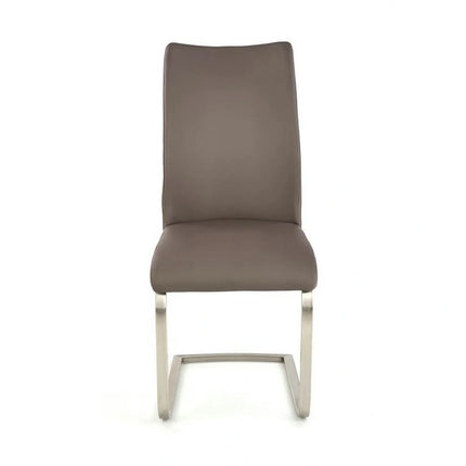 Scaun OPAL, gri/crom, piele ecologica/metal, 44x45x101 cm