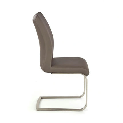 Scaun OPAL, gri/crom, piele ecologica/metal, 44x45x101 cm
