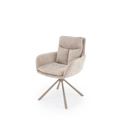 Scaun rotativ K495, bej/casmir, stofa/metal, 60x65x87 cm