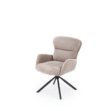 Scaun rotativ K593, gri/negru, stofa/metal, 56x54x89 cm