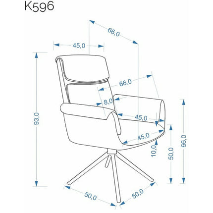 Scaun rotativ K596, bej/casmir, stofa clasica/metal, 66x66x93 cm