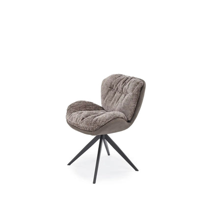 Scaun rotativ K599, gri/negru, stofa/piele ecologica/metal, 62x67x85 cm