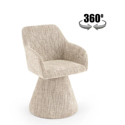 Scaun rotativ K603, stofa clasica bej, 55x55x85 cm