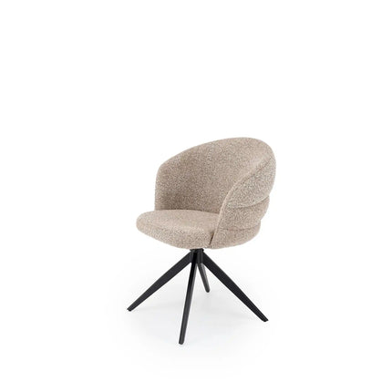 Scaun rotativ K604, bej/negru, stofa/metal, 65x62x85 cm