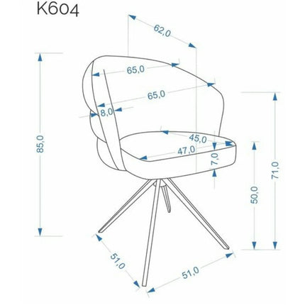Scaun rotativ K604, bej/negru, stofa/metal, 65x62x85 cm