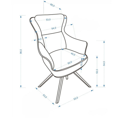 Scaun rotativ K611, grej, piele ecologica/stofa, 64x66x96 cm