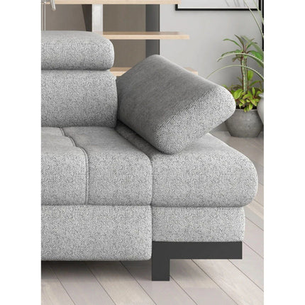 Coltar extensibil SELVA MINI, sezlong stanga, stofa catifelata galben - Terra 48, 270x173x95 cm