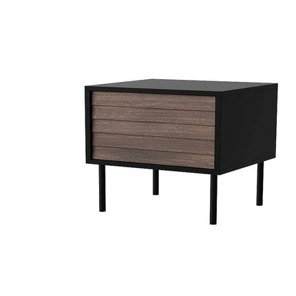 Set 2 noptiere CORTINA, nuc/negru, PAL laminat, 45x40x51 cm