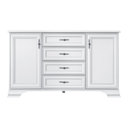 Set mobilier dormitor IDENTO 4, cu pat 160x200, dulap cu 6 usi si 2 sertare, noptiere si comoda
