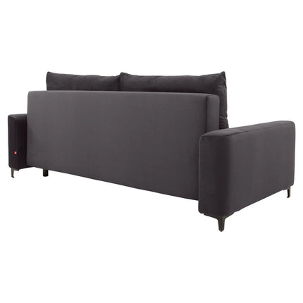 Canapea extensibila KAMARI, stofa catifelata gri antracit - Element 01, 235x108x93 cm
