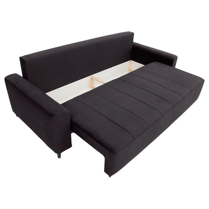 Canapea extensibila KAMARI, stofa catifelata gri antracit - Element 01, 235x108x93 cm