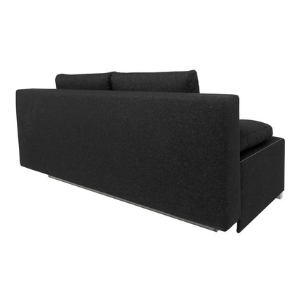 Canapea extensibila STREET IV, stofa catifelata negru - Denver 21, 197x98x95 cm