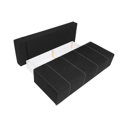Canapea extensibila STREET IV, stofa catifelata negru - Denver 21, 197x98x95 cm