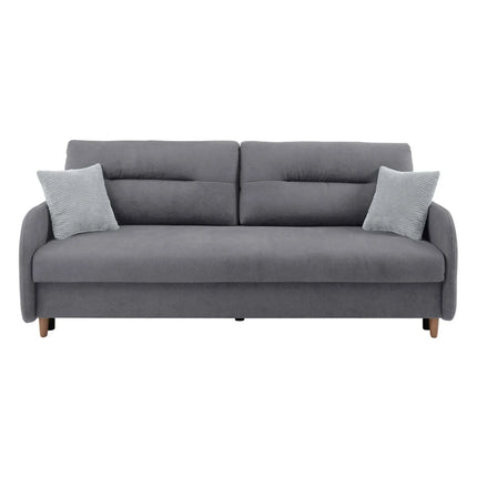 Canapea extensibila VERTO, stofa catifelata gri - Asti 23, 206x93x88 cm