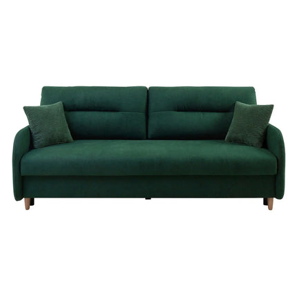 Canapea extensibila VERTO, stofa catifelata verde - Asti 31, 206x93x88 cm
