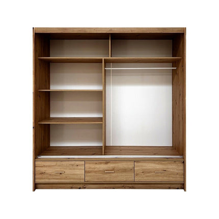 Dulap CANADA CA3-200, stejar artisan, PAL, cu 2 usi si 3 sertare, 200x60x215 cm