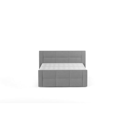 Pat STELLA 140 boxspring, personalizabil, cu spatiu depozitare, saltele si topper 5 cm