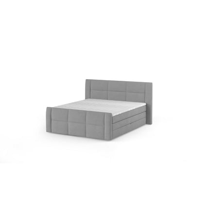 Pat STELLA 180 boxspring, personalizabil, cu spatiu depozitare, saltele si topper 5 cm