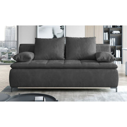 Canapea extensibila SWEET, stofa catifelata galben - Riviera 41, cu lada depozitare, 204x106x91 cm