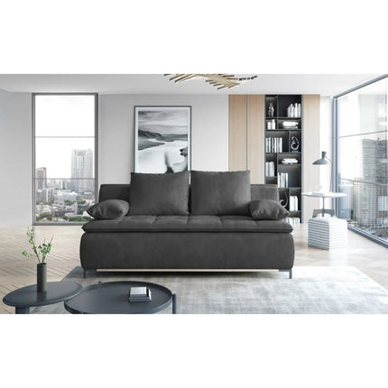 Canapea extensibila SWEET, stofa catifelata galben - Riviera 41, cu lada depozitare, 204x106x91 cm