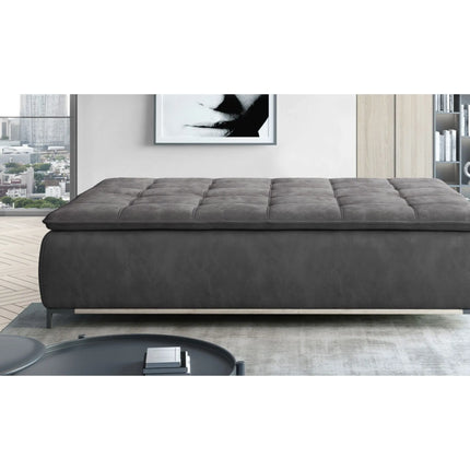 Canapea extensibila SWEET, stofa catifelata galben - Riviera 41, cu lada depozitare, 204x106x91 cm