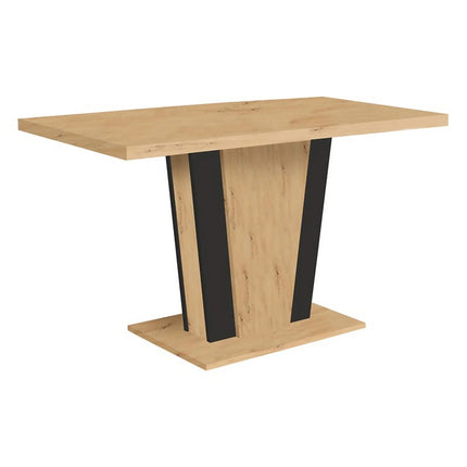 Masa extensibila ZALDER, stejar artisan/negru, PAL, 120/160x68x76 cm