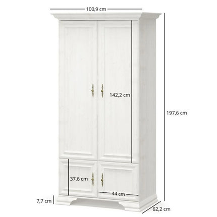 Dulap IRYS, pin alb anderson, PAL laminat, cu 4 usi, 101x62x198 cm