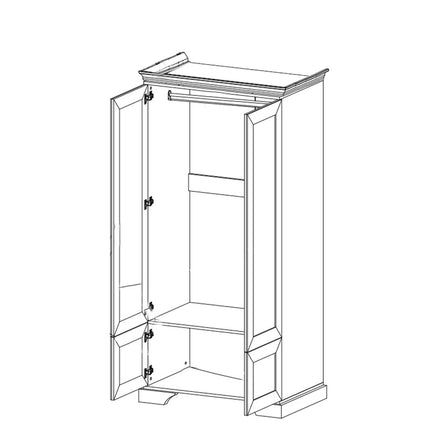 Dulap IRYS, pin alb anderson, PAL laminat, cu 4 usi, 101x62x198 cm