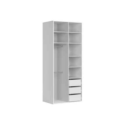 Dulap FLEX, alb/stejar PAL, cu 2 usi, 100x66x240 cm