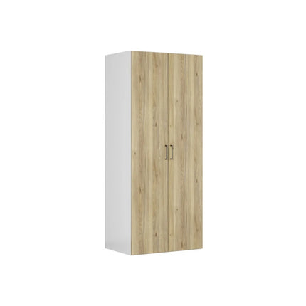 Dulap FLEX, alb/stejar PAL, cu 2 usi, 100x66x240 cm
