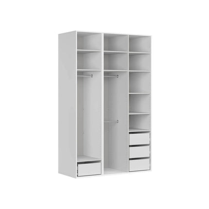 Dulap FLEX, alb, PAL, cu 3 usi si oglinda, 150x66x240 cm