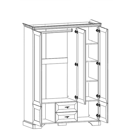 Set mobilier dormitor IRYS, pin alb anderson, PAL laminat, 6 piese