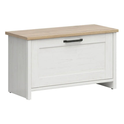 Pantofar LOKSA, alb/stejar, PAL laminat, 85x37x49 cm