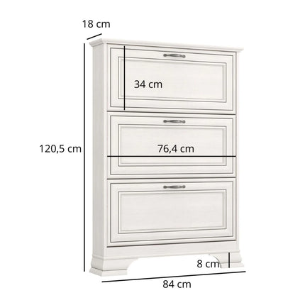 Pantofar TIFFANY II, crem, PAL laminat, 84x18x120 cm