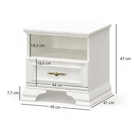 Set mobilier dormitor IRYS, pin alb anderson, PAL laminat, 5 piese