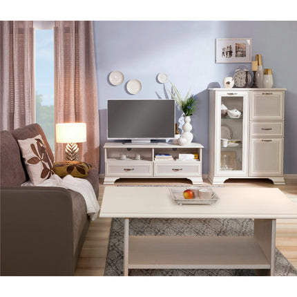 Comoda TV TIFFANY II, crem, PAL laminat, 130x37x50 cm