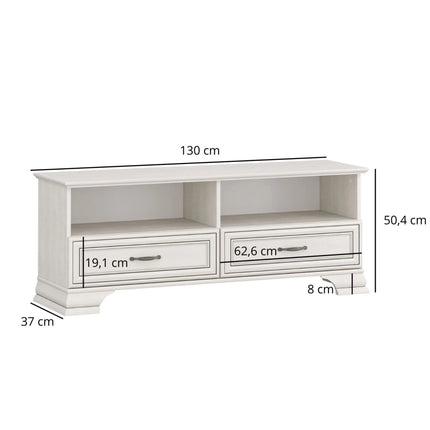 Comoda TV TIFFANY II, crem, PAL laminat, 130x37x50 cm